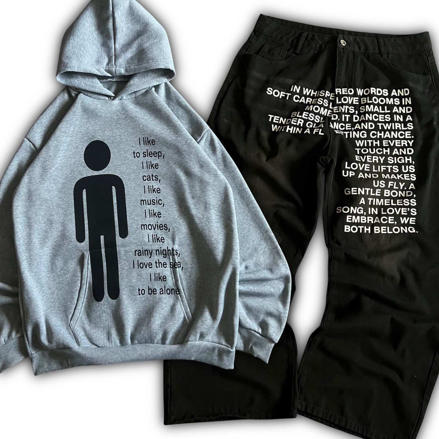 Street Fashion In China - Conjuntos de Hoodies Masculinos com Estampa