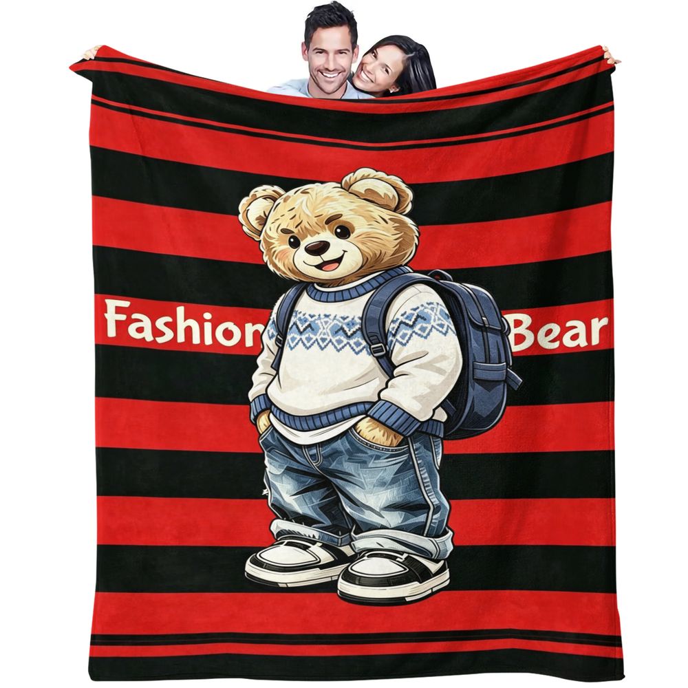 Fashion Street Quarto - Manta de Flanela Estampada com Urso