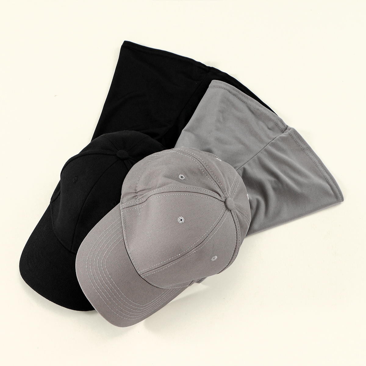 Baseball Cap Fitted - 2 Peças Hijab Muçulmano Instantâneo, Lenço