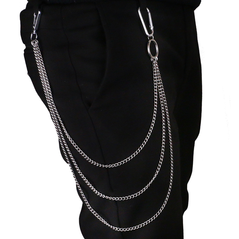 Street Fashion Goth - 1pc de aço inoxidável longo chaveiro
