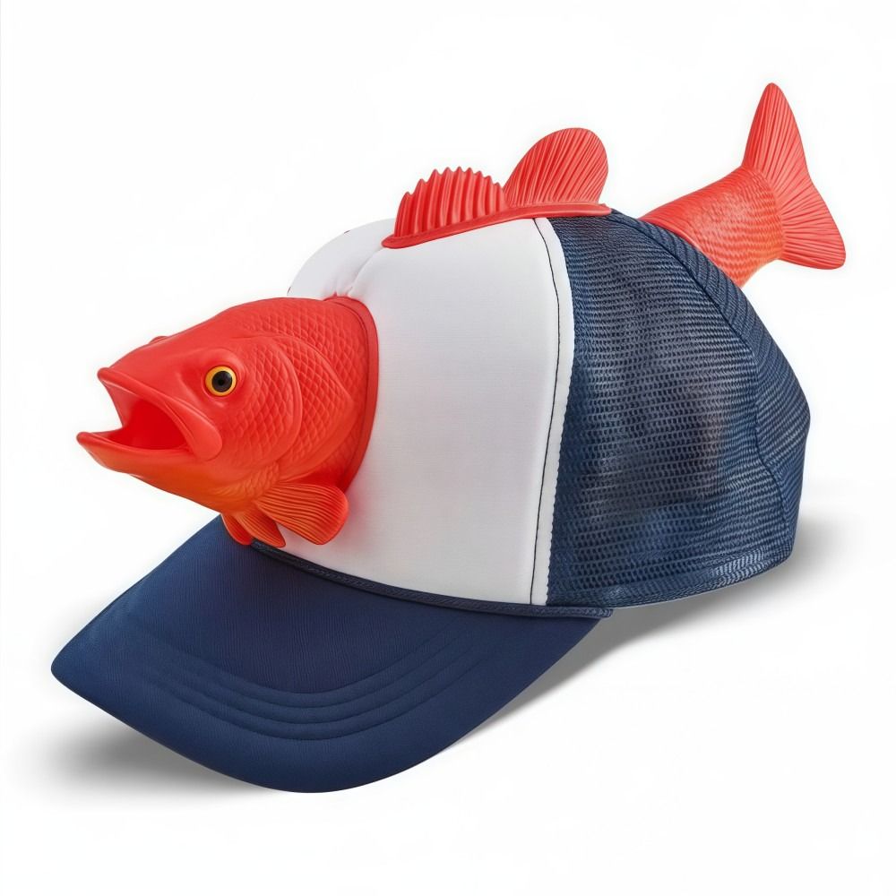 Baseball Cap Fitted - Boné de Caminhoneiro Divertido com Peixe