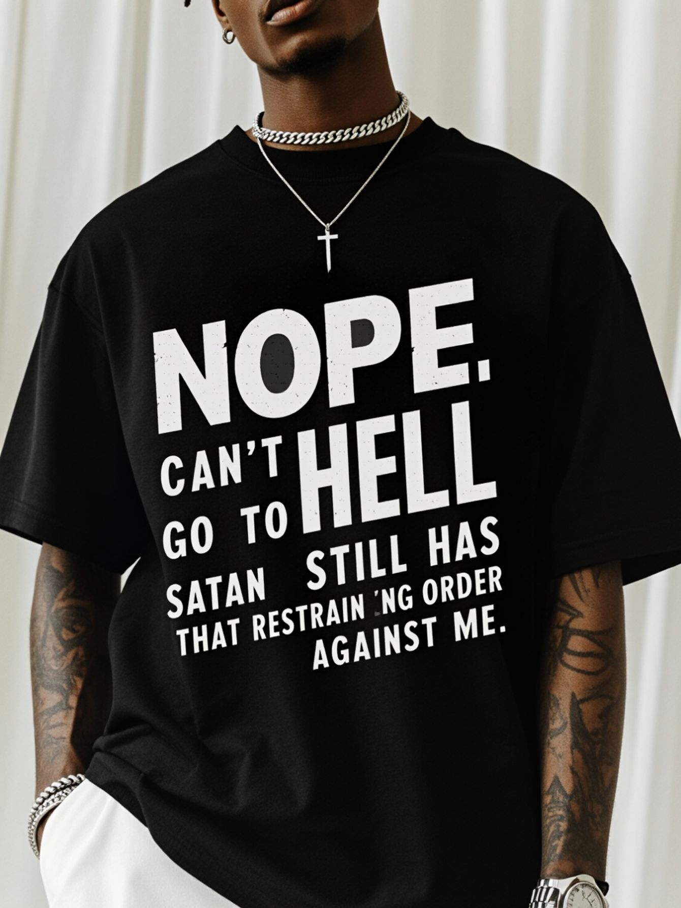 Street Style Fashion Quotes - Camiseta masculina com estampa 'NOPE NOT