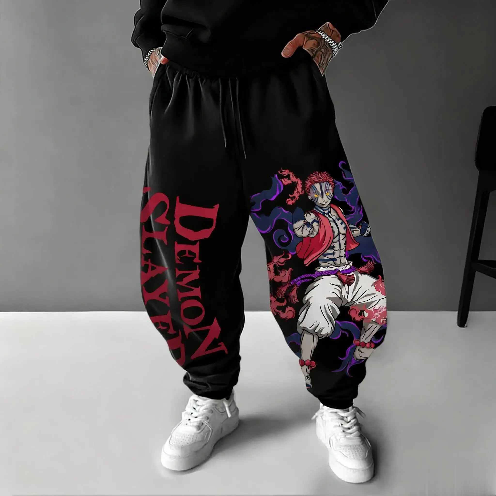 Street Fashion Types - Calças de Anime Demon Slayer Akaza