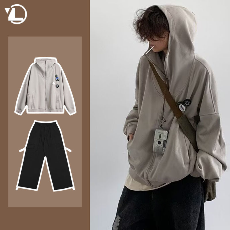 Street Fashion In Japanese - Outono faculdade casual conjunto masculino japonês