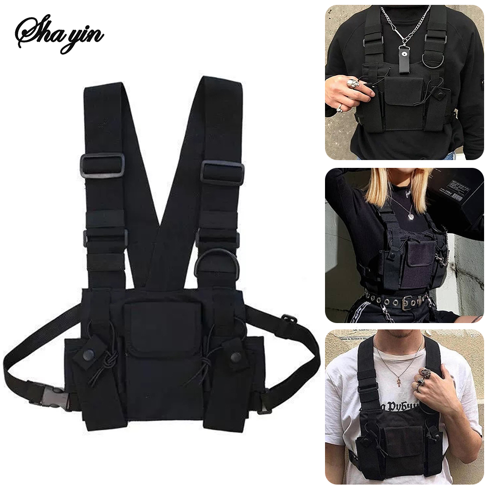 Street Fashion Types - Bolsa de peito tática funcional para