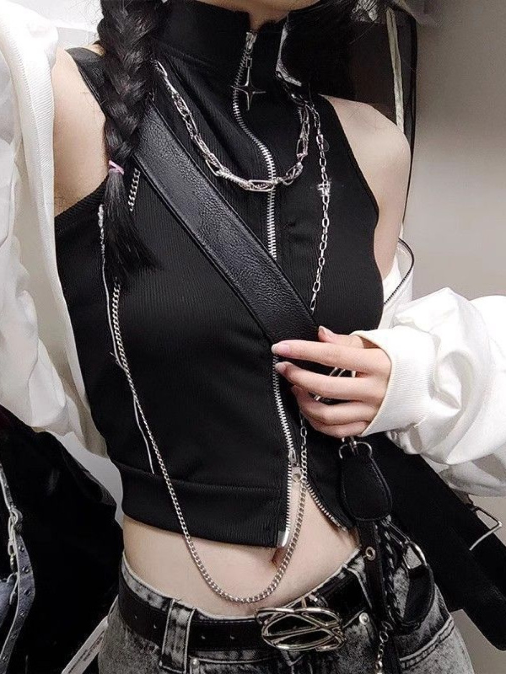 Street Fashion Goth - Colete Curto Feminino de Verão 2026: