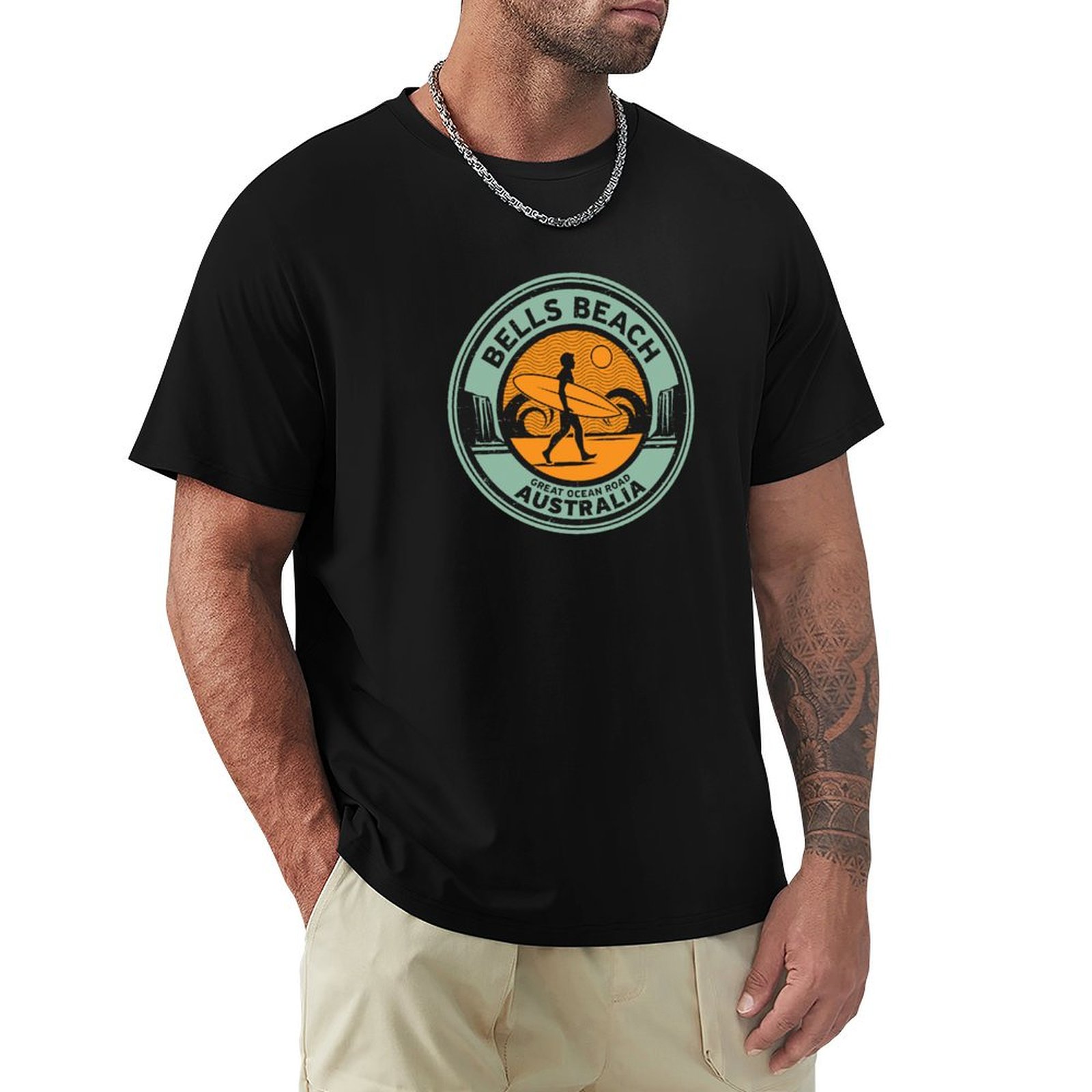 Street Fashion Australia - Camiseta Bells Beach, Austrália, camiseta casual