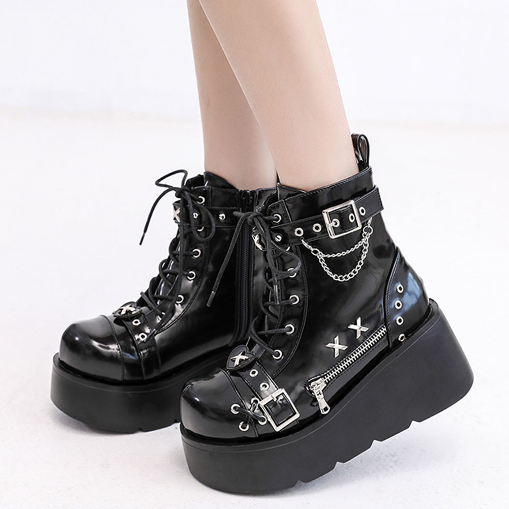 Street Fashion Goth - Novas Botas Femininas Góticas de Plataforma