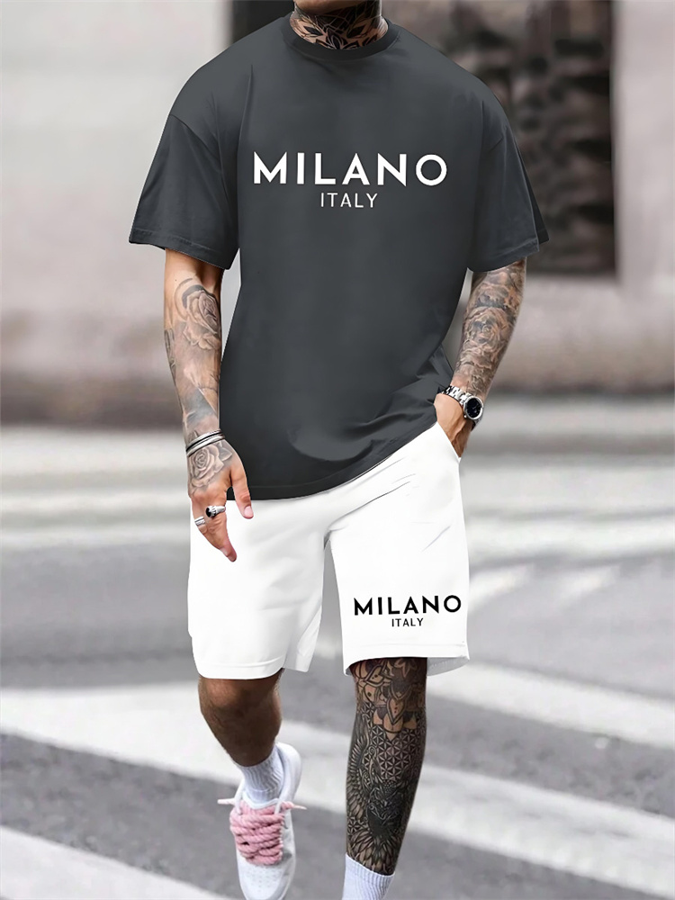 Street Fashion Milano - Conjunto masculino de duas peças com