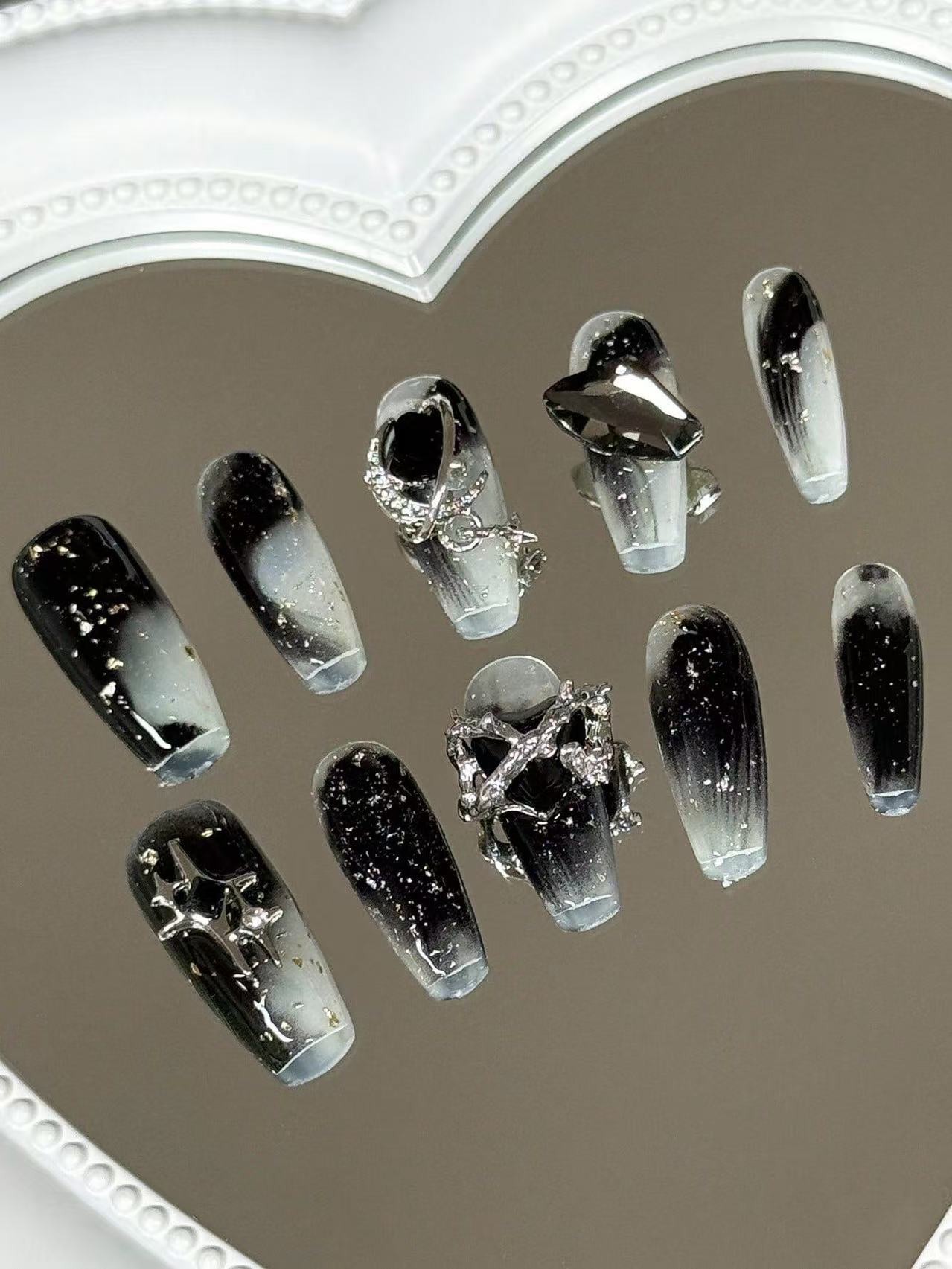 Street Fashion Photoshoot - 10 Unidades de Unhas Longas Trapezoidais