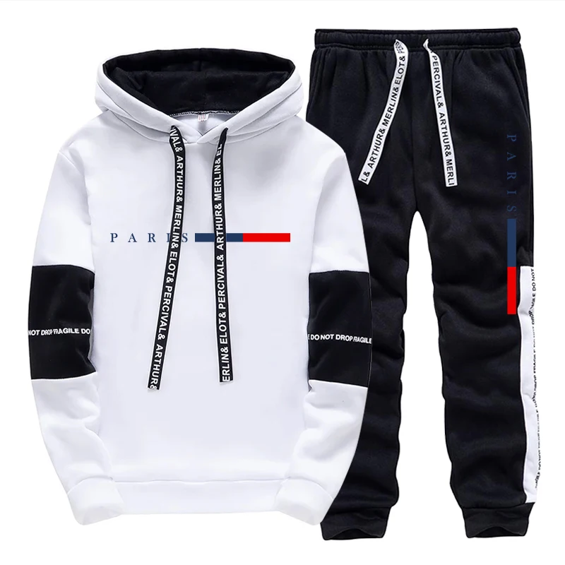 Street Fashion In China - Conjunto Masculino/ Moletom com Capuz/ Calças