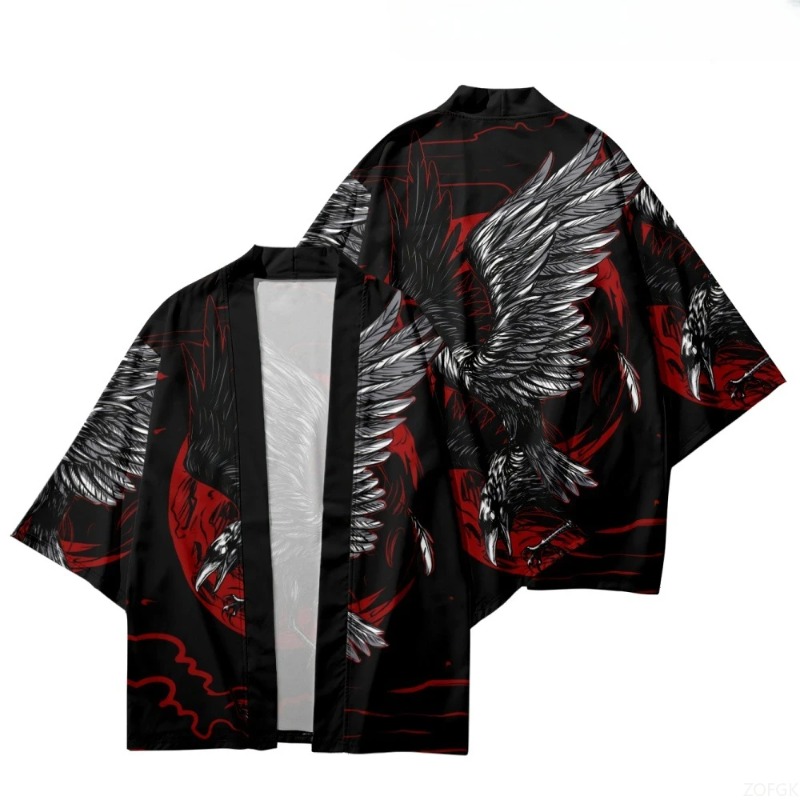 Moda corvo impresso frente abe - Street Fashion In Japanese avaliação e preço