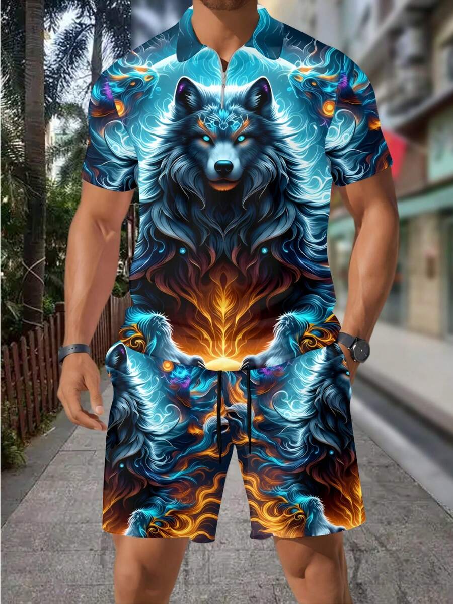 Conjunto de Camisa Polo com Zí - Street Fashion Outfit For Men avaliação e preço