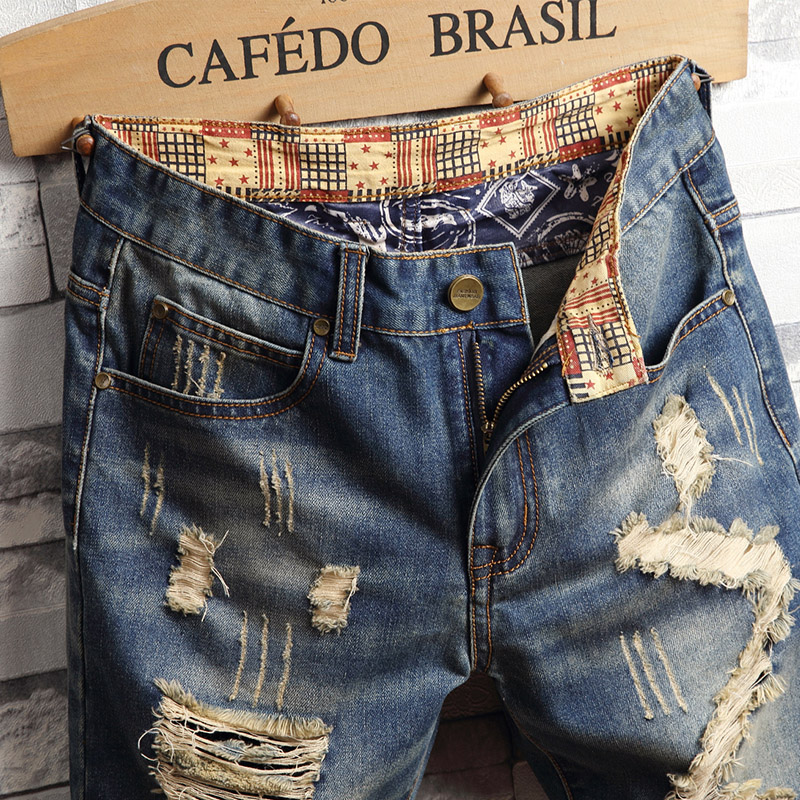 Shorts de Denim Rasgado Estilo - Street Fashion Types avaliação e preço