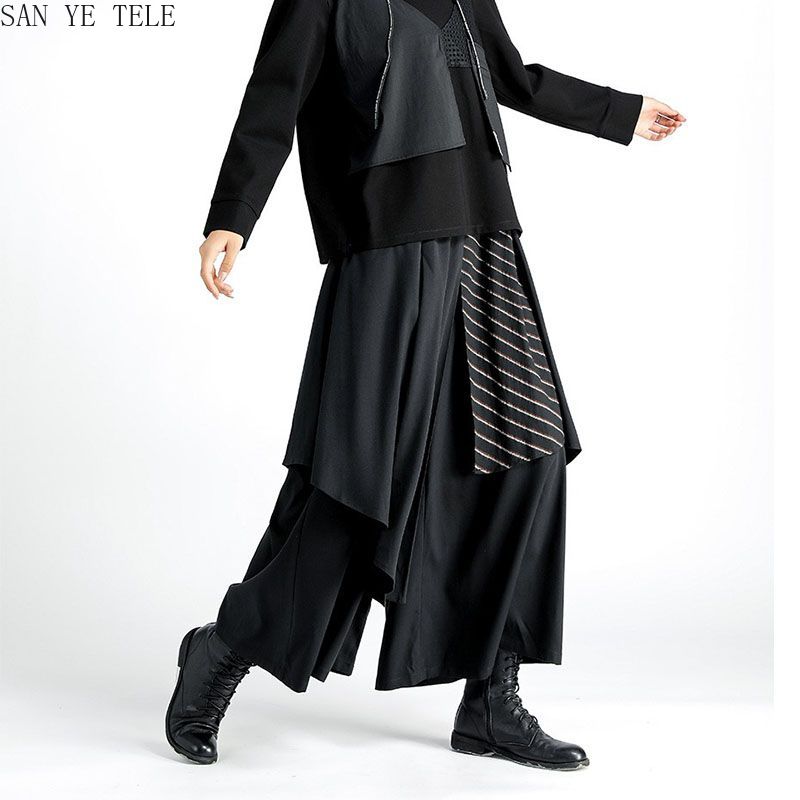 Calças Masculinas Pretas Irreg - Street Fashion In Japanese avaliação e preço