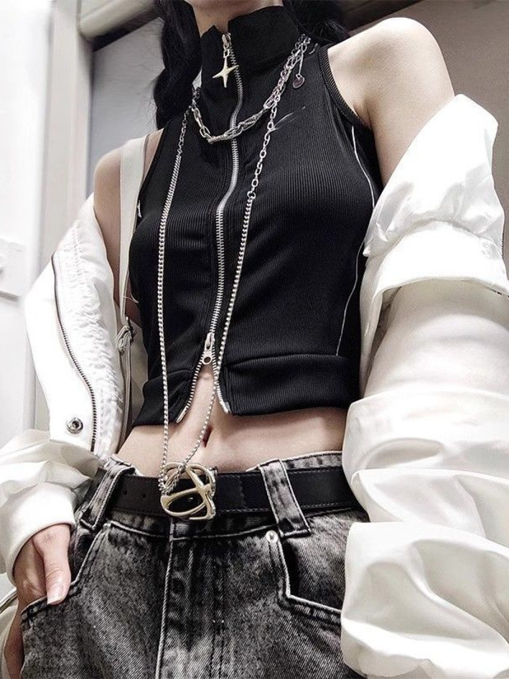 Colete Curto Feminino de Verão - Street Fashion Goth avaliação e preço