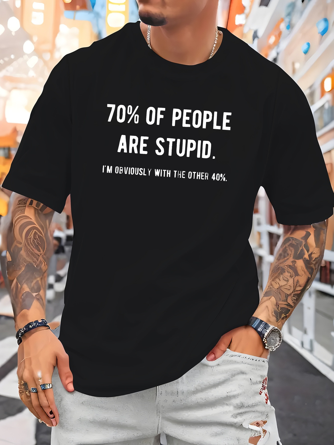 Camiseta masculina de algodão  - Street Fashion Quotes avaliação e preço
