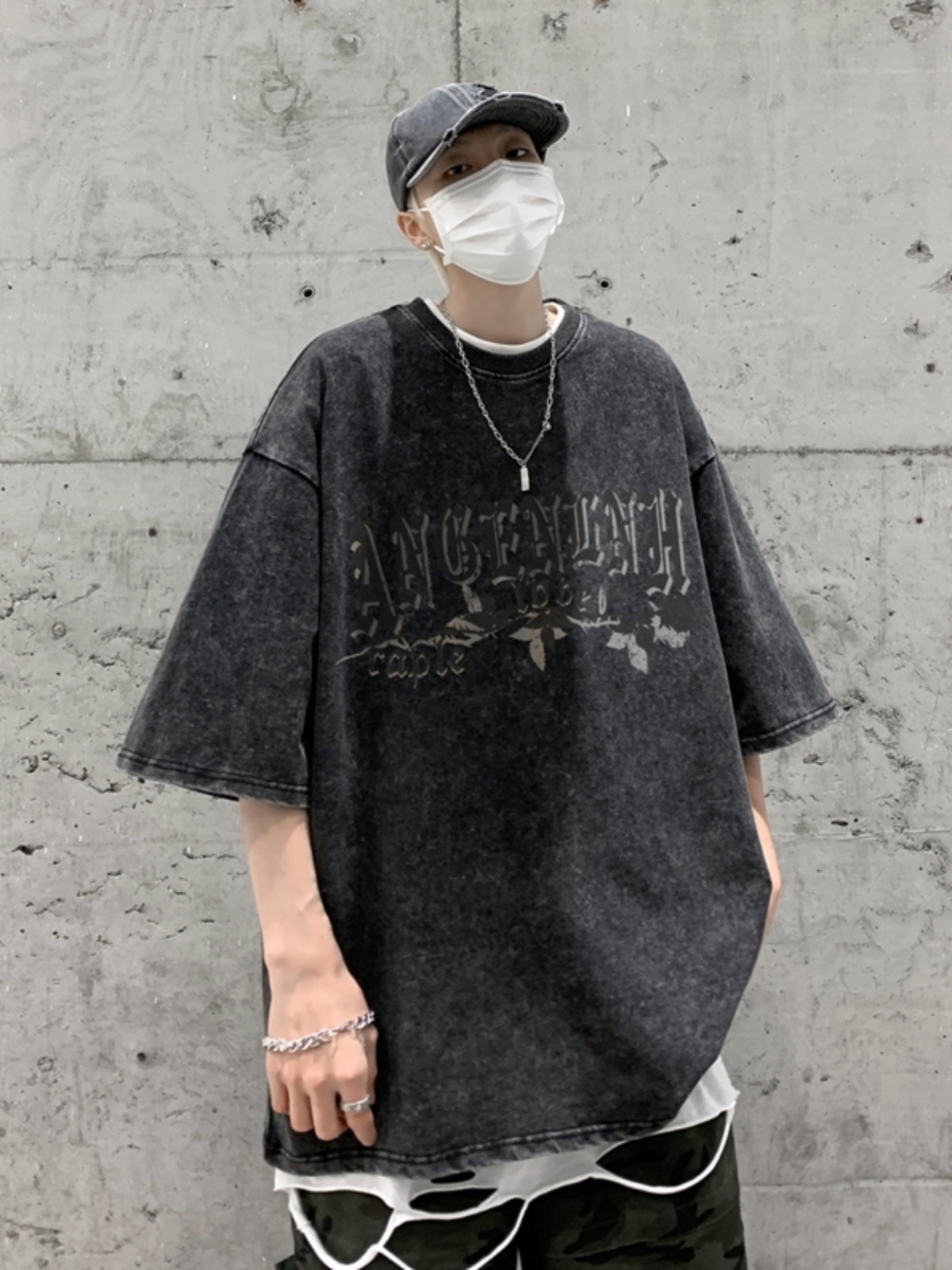 Tops com estampa de letras est - Street Fashion Types avaliação e preço