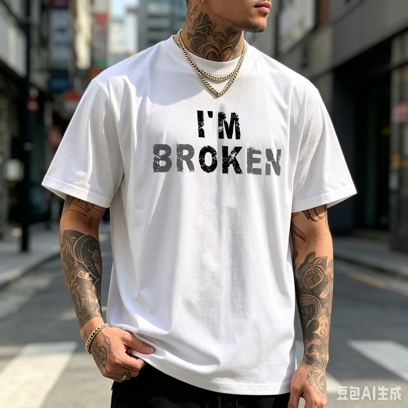Camiseta Masculina Casual com  - Street Style Fashion Quotes avaliação e preço