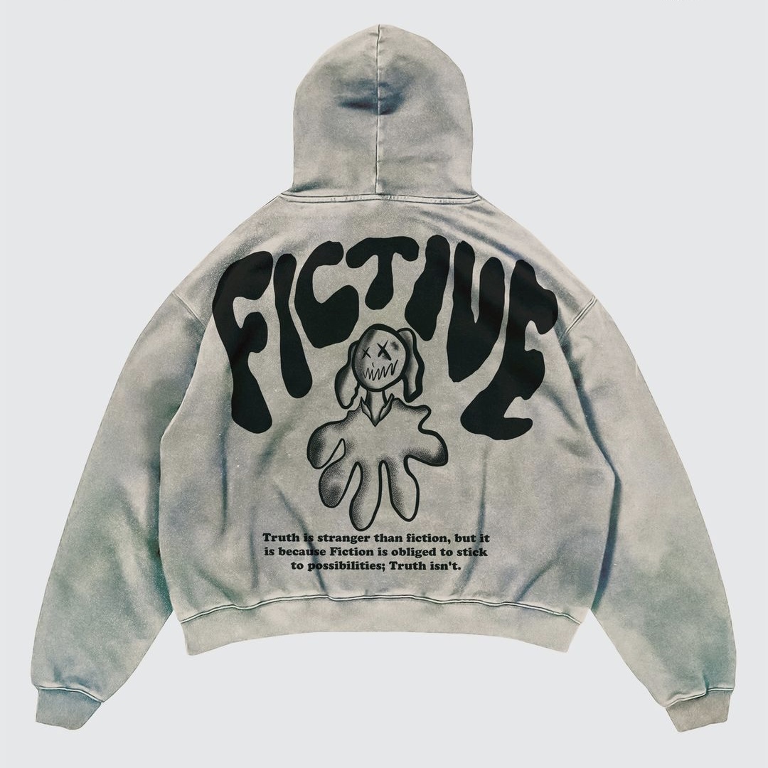 Rua Y2K carta impressa Hoodie  - Street Fashion Goth avaliação e preço