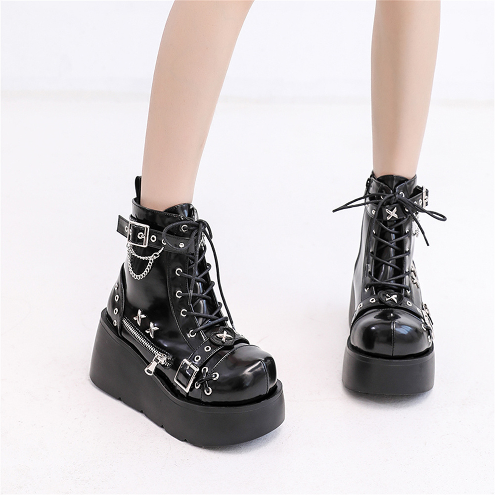 Novas Botas Femininas Góticas  - Street Fashion Goth avaliação e preço