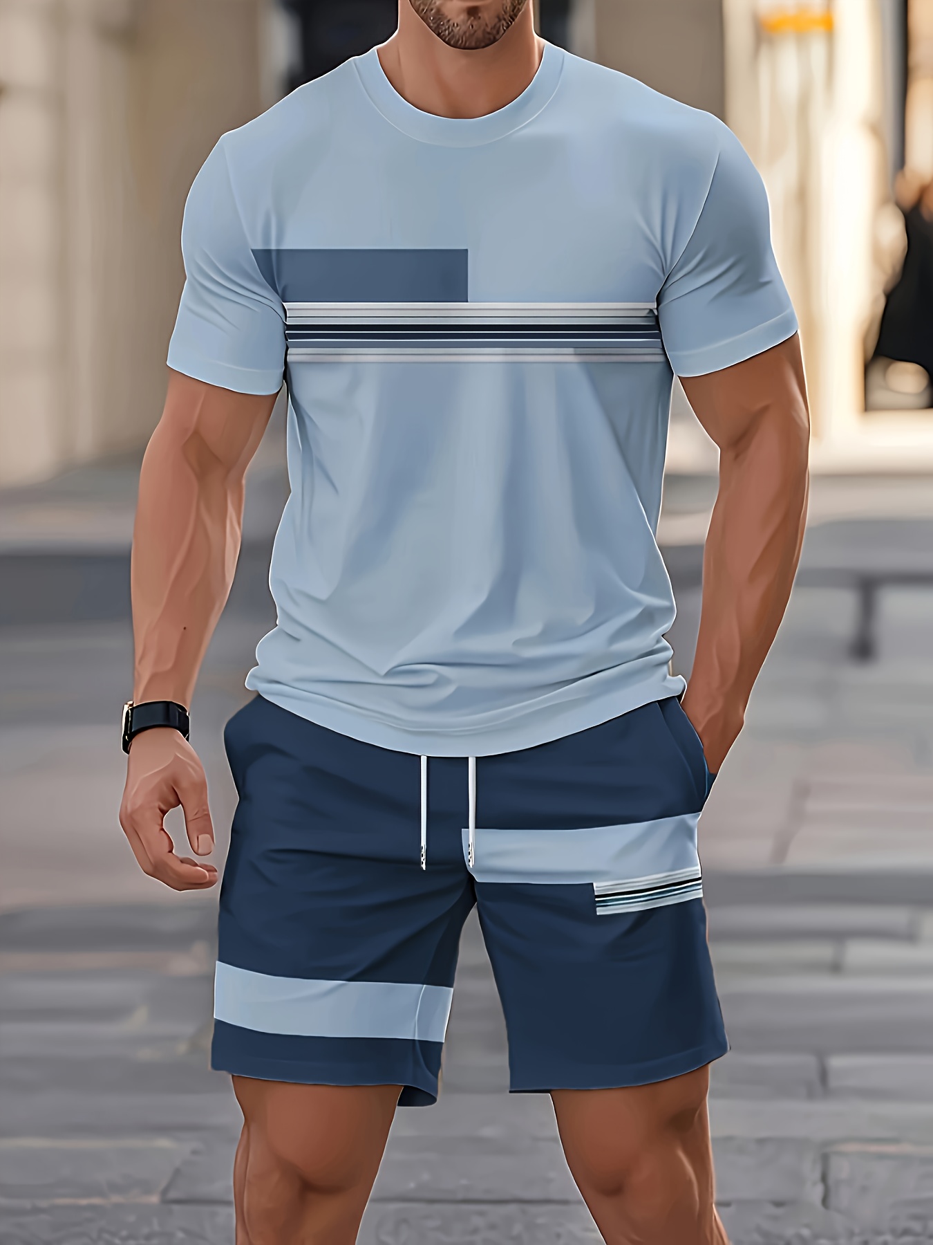 Conjuntos masculinos de verão, - Street Fashion Outfit For Men avaliação e preço