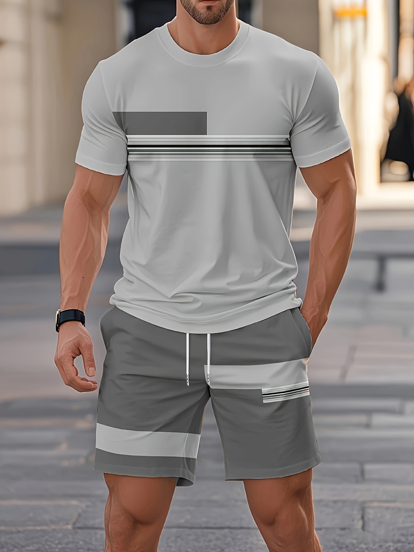 Conjuntos masculinos de verão, - Street Fashion Outfit For Men avaliação e preço